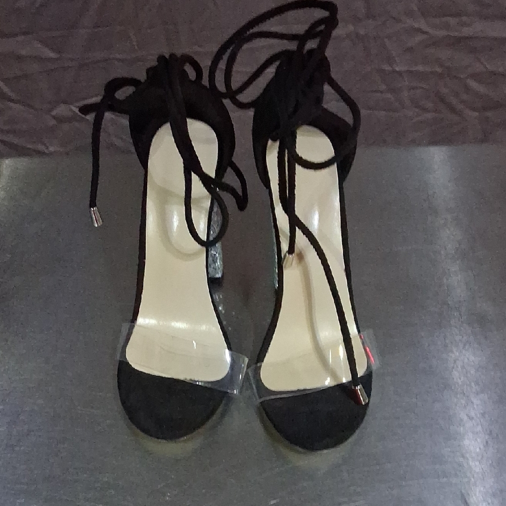 SHEIN Black Heels with Sleek Straps